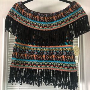 Beautiful vintage Nicole Miller Artelier fringed top